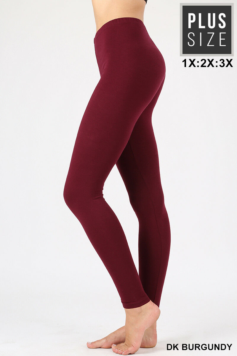 Zenana Long Leggings Yoga Pants High Waisted Cotton Stretch STORE